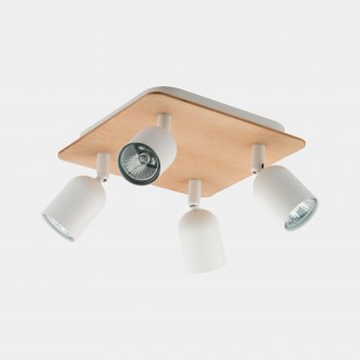 TK LIGHTING 3297 | Top-Wood Tk Lighting spot svietidlo otočné prvky 4x GU10 biela, drevo