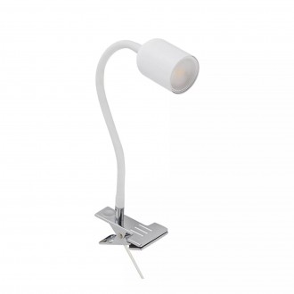 TK LIGHTING 4559 | Top-TK Tk Lighting štipcové svietidlo prepínač flexibilné 1x GU10 biela, chróm