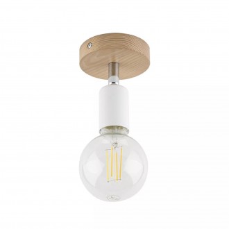 TK LIGHTING 4745 | Simply-Wood Tk Lighting stropné svietidlo 1x E27 biela, drevo