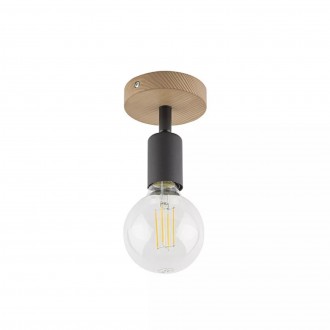 TK LIGHTING 4746 | Simply-Wood Tk Lighting stropné svietidlo 1x E27 čierna, drevo
