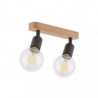 TK LIGHTING 4748 | Simply-Wood Tk Lighting stropné svietidlo 2x E27 čierna, drevo