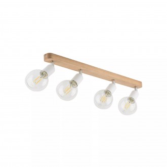 TK LIGHTING 4751 | Simply-Wood Tk Lighting stropné svietidlo 4x E27 biela, drevo