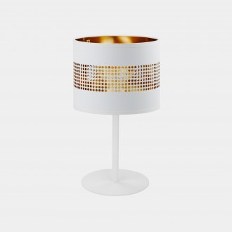 TK LIGHTING 5056 | Tago Tk Lighting stolové svietidlo 39cm prepínač 1x E27 biela, zlatý