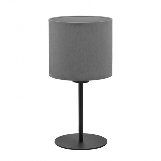 TK LIGHTING 5097 | Rondo-TK Tk Lighting stolové svietidlo 37cm prepínač 1x E27 sivé, biela
