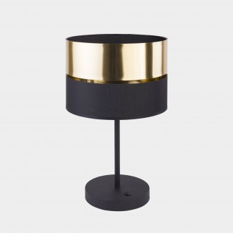 TK LIGHTING 5467 | Hilton-TK Tk Lighting stolové svietidlo 45cm prepínač 1x E27 čierna, zlatý