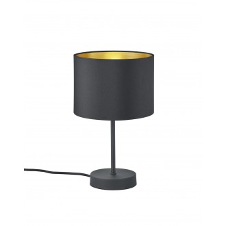 TRIO 508200179 | Hostel Trio stolové svietidlo 33cm prepínač na vedení 1x E27 matná čierna, zlatý