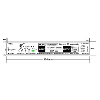 VIOKEF 4182200 | Strip Viokef prvok systému - LED napájací zdroj 20W 24V doplnok IP66