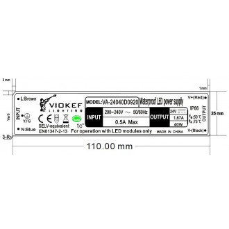 VIOKEF 4182300 | Strip Viokef prvok systému - LED napájací zdroj 40W 24V doplnok IP66